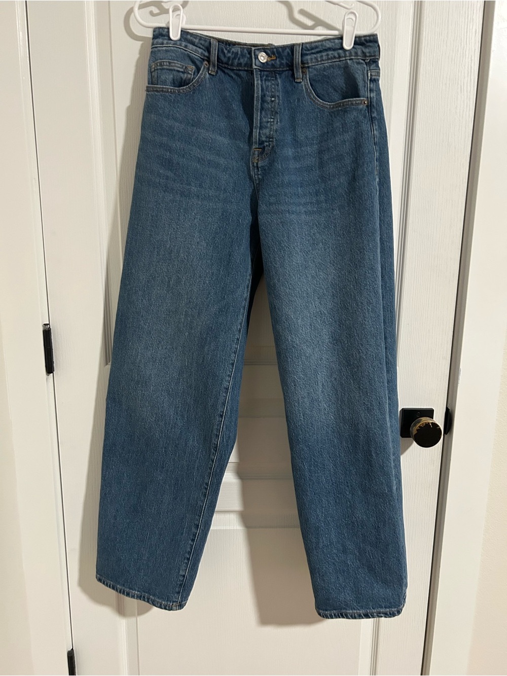 Good American “Vintage Wide” Jeans in Medium Blue Denim